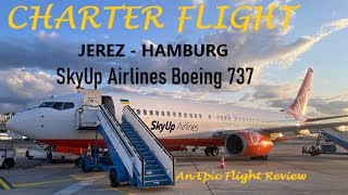 TRIPREPORT SkyUp Airlines CHARTER FLIGHT Jerez to Hamburg Boeing 737 [upl. by Aneekahs]