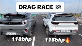 Kia sonet vs tata nexon drag race  compact suv mein konsi hai best 🔥🏁 [upl. by Fabrin337]