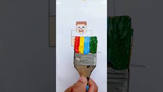 Minecraft steve colored brush art artisticusama viral art minecraft [upl. by Liuka]