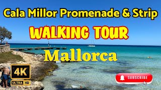 Cala Millor Majorca Promenade amp Strip  STUNNING VIEWS  Walking Tour  BARS  Mediterranean Sea [upl. by Woo]