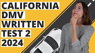 California DMV Written Test 2 2024 60 Questions with Explained Answers [upl. by Eneleoj272]