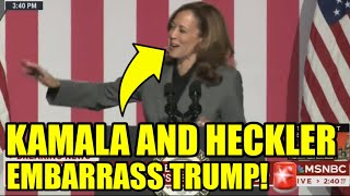 Kamala Goes VIRAL Reacting To A HECKLER Humiliating TRUMP [upl. by Tterb367]