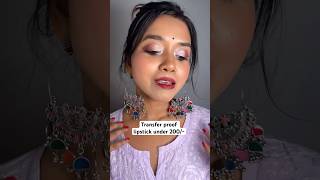 Transfer proof lipstick under 200 ytshorts weddingmakeup makeupessentials viralshort [upl. by Mahalia]