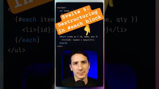 Svelte 5 Destructuring inside an Each Block svelte sveltekit coding programming [upl. by Calan]