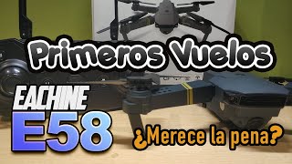 👍Eachine E58 👍Unboxing y primeros vuelos como volar y explicación botones mando [upl. by Reis]