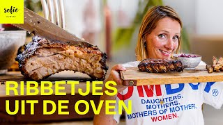 Heerlijk gebakken ribbetjes in de oven potato wedges en rode koolsla  Sofie Dumont [upl. by Voss]