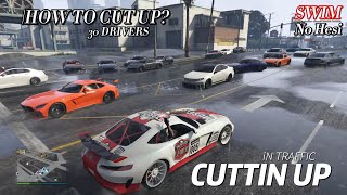 HOW TO CUT UP IN TRAFFIC IN FULL 30 PLAYER LOBBY  GTA V No Hesi [upl. by Rehpinnej]