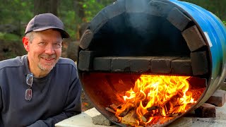 Built This Barrel Pizza Oven 20 [upl. by Lrig]