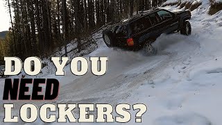 Lockers VS No Lockers  Jeep ZJ Snow Wheeling icy hills [upl. by Naig]