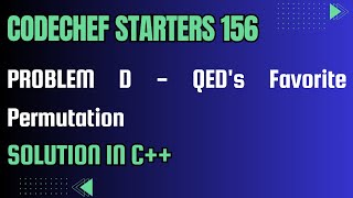 Codeforces Round 979 Div 2 Problem D QEDs Favorite Permutation Full Solution In C [upl. by Wurster]