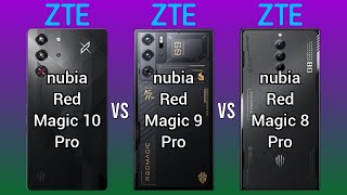 Nubia Red Magic 10 Pro vs Nubia Red Magic 9 Pro vs Nubia Red Magic 8 Pro Unofficial Comparison [upl. by Christie159]