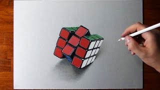 Drawing my Rubiks Cube  time lapse [upl. by Annaer]