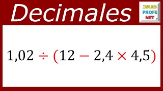 OPERACIONES COMBINADAS CON DECIMALES  Ejercicio 5 [upl. by Schubert]