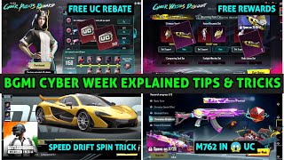 CYBER WEEK EVENT EXPLAINED  CYBER POINT REWARD BGMI amp CYBER WISHES DISCOUNT SPEED DRIFT BGMI TRICK [upl. by Brunell]