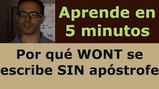 Como se escribe en ingles WONT con o sin apóstrofe [upl. by Aztirak]