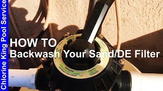 How to backwash your sandDE filter  Chlorine King Pool Service [upl. by Fesoy]