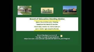 Berlin CSD Special Board of Education Meeting 103024 [upl. by Tegirb626]