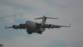 USAF Boeing C17 Globemaster III000180Pittsburg Tail arriving at Las Vegas [upl. by Clevie448]