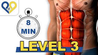 8 Min Abs Workout  Level 3  P4P Music [upl. by Yrtnahc]