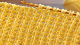 Fantastic 👌yellow color Super Easy Tunisian Crochet Baby Blanket [upl. by Astor]