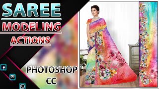 Saree Modeling With Actions In Photoshop CC  PHOTOSHOP HINDI  KrishaDigital [upl. by Eittam]