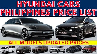 Hyundai Cars Philippines Price List 2025  Stargazer Custin Creta Tucson Staria Palisade etc [upl. by Nilved]