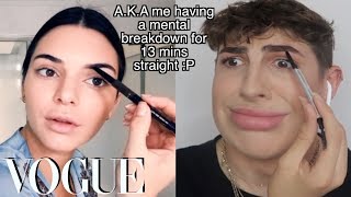 I Tried Following Kendall Jenners Vogue Makeup Tutorial amp had a breakdown [upl. by Ydurt]