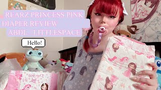 Rearz Princess pink Adult Diaper review  AB DL  Littlespace [upl. by Cailean546]