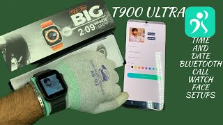 T900 ultra smartwatch time and Date setting T900ultra smartwatch HRYFINE application settings [upl. by Acisset]