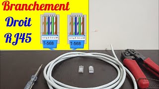 BRANCHEMENT CÂBLE RJ45 DROIT [upl. by Sedberry]