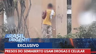 Presos do semiaberto usam drogas e celular durante o trabalho  Brasil Urgente [upl. by May]