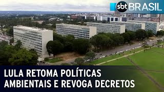 Lula retoma políticas ambientais e revoga decretos  SBT Brasil 020123 [upl. by Jude]