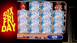 Mystical Unicorn 50X FRIDAY Las Vegas Slot Machine Win [upl. by Yael996]