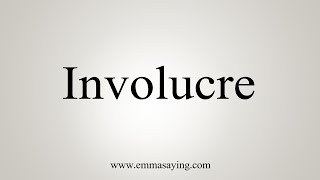 How To Say Involucre [upl. by Rodenhouse]