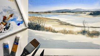 Paint A Loose WATERCOLOR RIVER amp MOUNTAINS Watercolour landscape Painting Demo RON RANSON TRIBUTE [upl. by Crocker436]