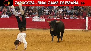 FINAL DEL CAMPEONATO DE ESPAÑA DE RECORTADORES CON TOROS 2017  ZARAGOZA 12102017 [upl. by Adnovoj463]