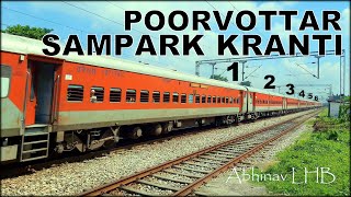 POORVOTTAR SAMPARK KRANTI 22449 Guwahati to New Delhi  6 SLEEPER CLASS  SGUJ WDP4D EMD [upl. by Ng]