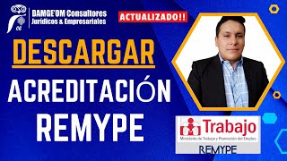 Descargar o imprimir la ACREDITACIÓN REMYPE de una empresa después de inscribirlo en el REMYPE [upl. by Siurad]