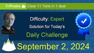 Microsoft Solitaire Collection TriPeaks  Expert  September 2 2024 [upl. by Marienthal]