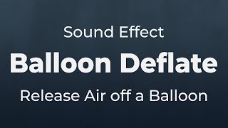 Balloon Deflate  Releasing Air Sound Effect  SFX Free for NonProfit Projects [upl. by Lieberman]