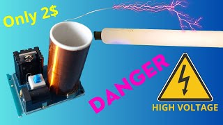 DIY  How To Make Powerful Tesla Coil With BD243 electronic circuit [upl. by Ahsienod]