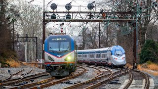 Amtrak Acela II test train passing Overbrook 13024 [upl. by Nossila989]