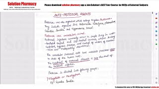 Topic 64 Antiprotozoal Agents  Introduction Mechanism of Action History amp Uses  Medichem 03 [upl. by Castra191]