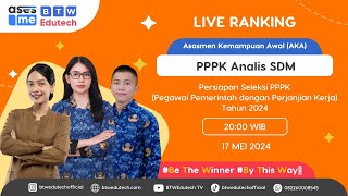 LIVE RANKING AKA PPPK BTW ACADEMY TANJUNG SELOR  ANALIS SDM [upl. by Enaed]