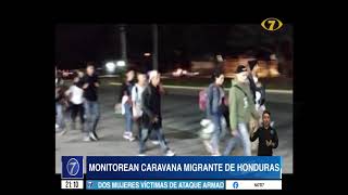 Monitorean caravana migrante de Honduras [upl. by Acirema]