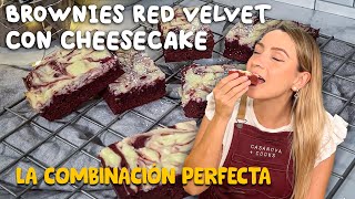 Brownies Red Velvet con Cheesecake ¡Tu Nuevo Postre Favorito brownies cheesecake postre receta [upl. by Anaigroeg643]