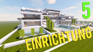 EINRICHTUNG  WOHNZIMMER größte moderne Luxusvilla in MINECRAFT TUTORIAL HAUS 287 Part 5 [upl. by Lladnyk]