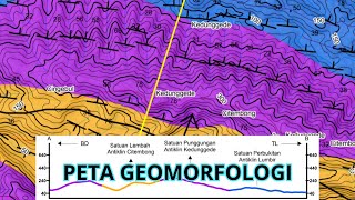 Basic Pembuatan Peta Geomorfologi dan Sayatannya  Geologi SIG [upl. by Aronid]