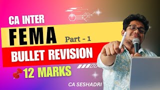 CA INTER LAW  FEMA  BULLET REVISION  MARATHON TAMIL [upl. by Pris290]