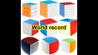 Every Rubiks cube world record from 2x2 to 21x21 [upl. by Yht]